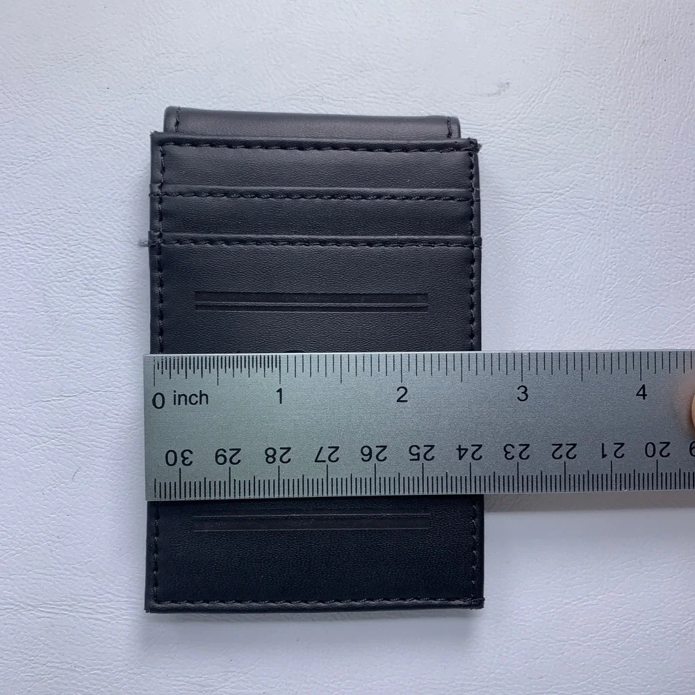 NFL Mens OS Black Denver Broncos Logo Magnetic Money Clip Wallet New